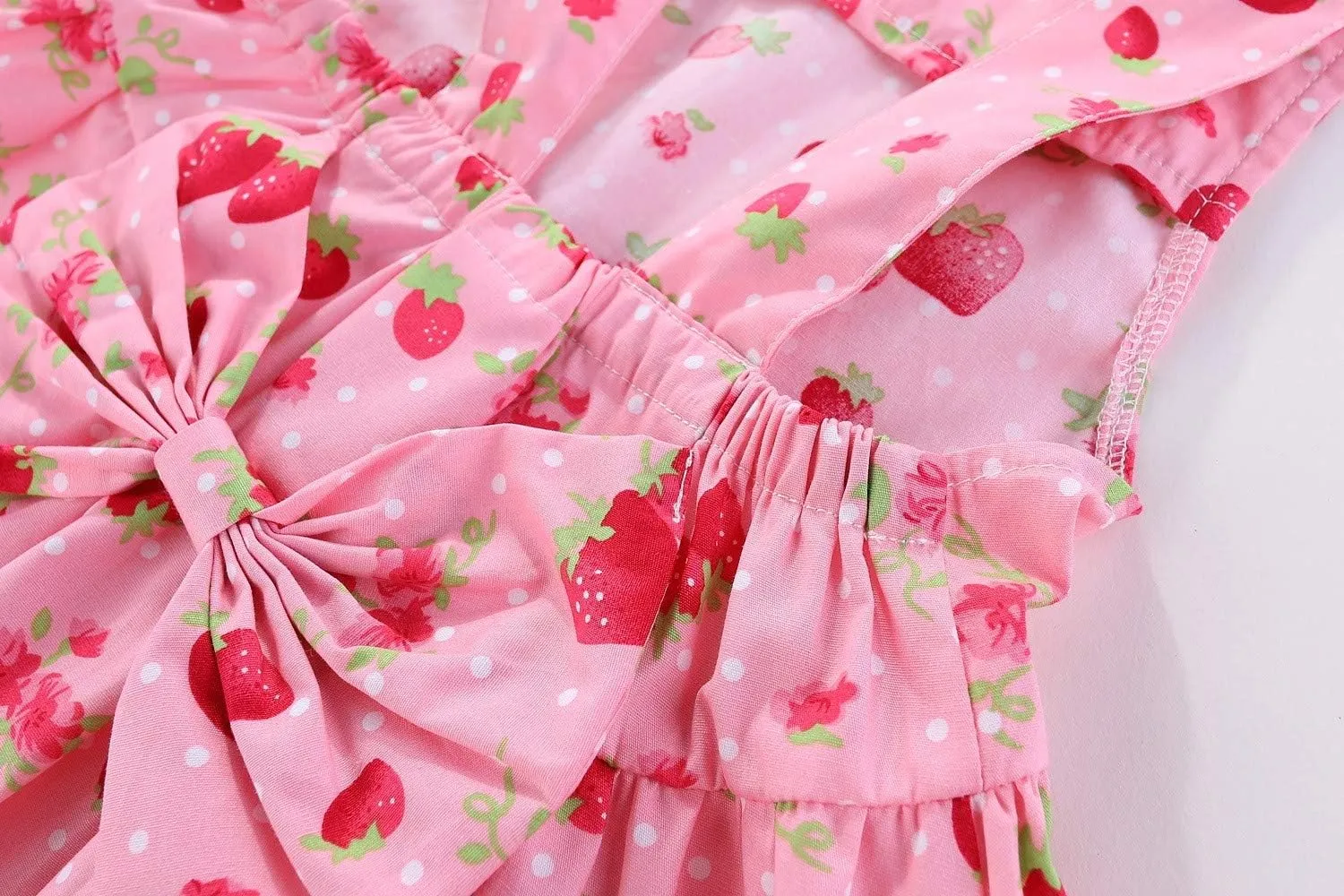 Mud Kingdom Strawberry Girls Outfits Summer Holiday Cute Backless