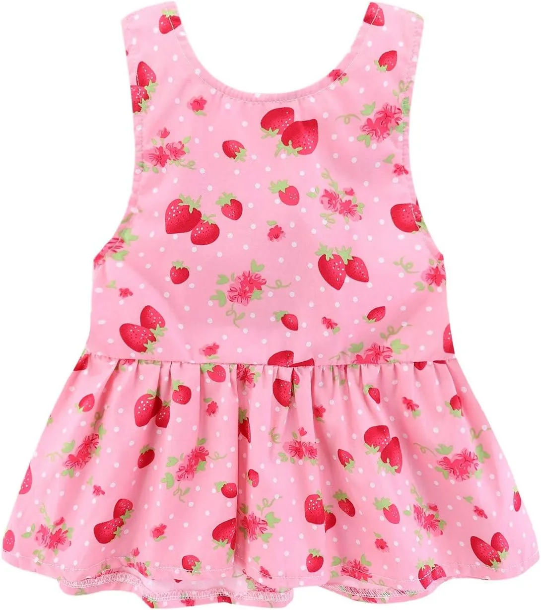Mud Kingdom Strawberry Girls Outfits Summer Holiday Cute Backless