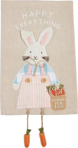 Mud Pie Easter Dangle Towels, Happy Everything; 14" x 21"