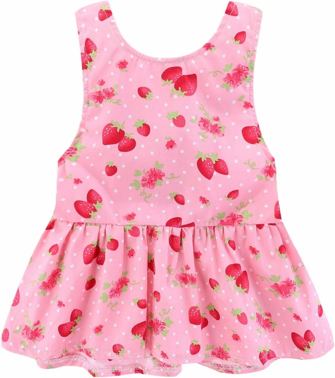 Mud Kingdom Strawberry Girls Outfits Summer Holiday Cute Backless