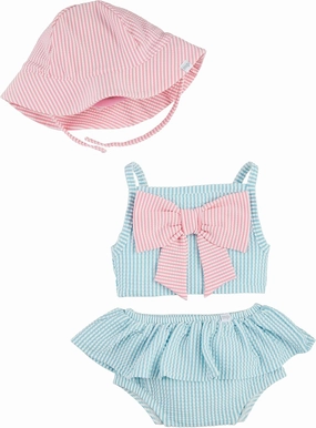 Mud Pie Girls Children's Seersucker Baby 3pc Set