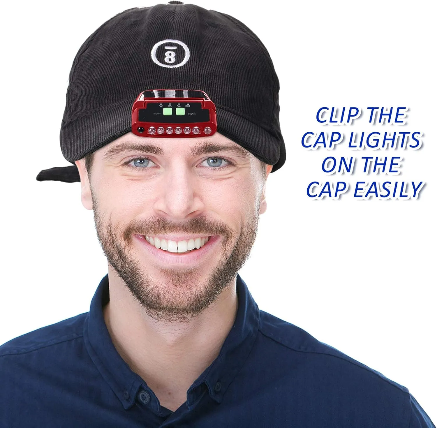 Mudder LED Clip on Cap Lights USB Rechargeable Cap Flashlight Clip Waterproof Ultra Bright Hat Flashlight Headlamp for Fishing Camping Hand Work