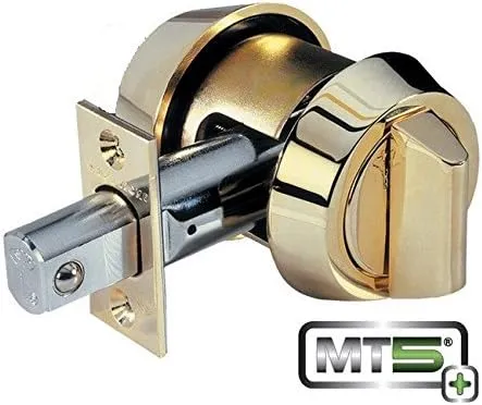 Mul-t-lock MT5  Hercular Single Cylinder deadbolt w/Thumb Turn - Antique Brass