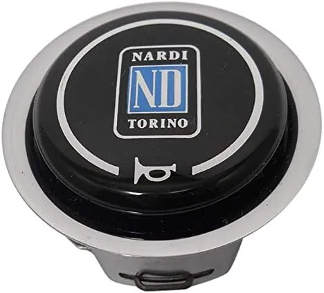 Nardi Steering Wheel Horn Button - Classic - Chrome Housing with Black Cap (Nardi "ND" Torino Logo) - Double Contact - Part # 4041.11.0206