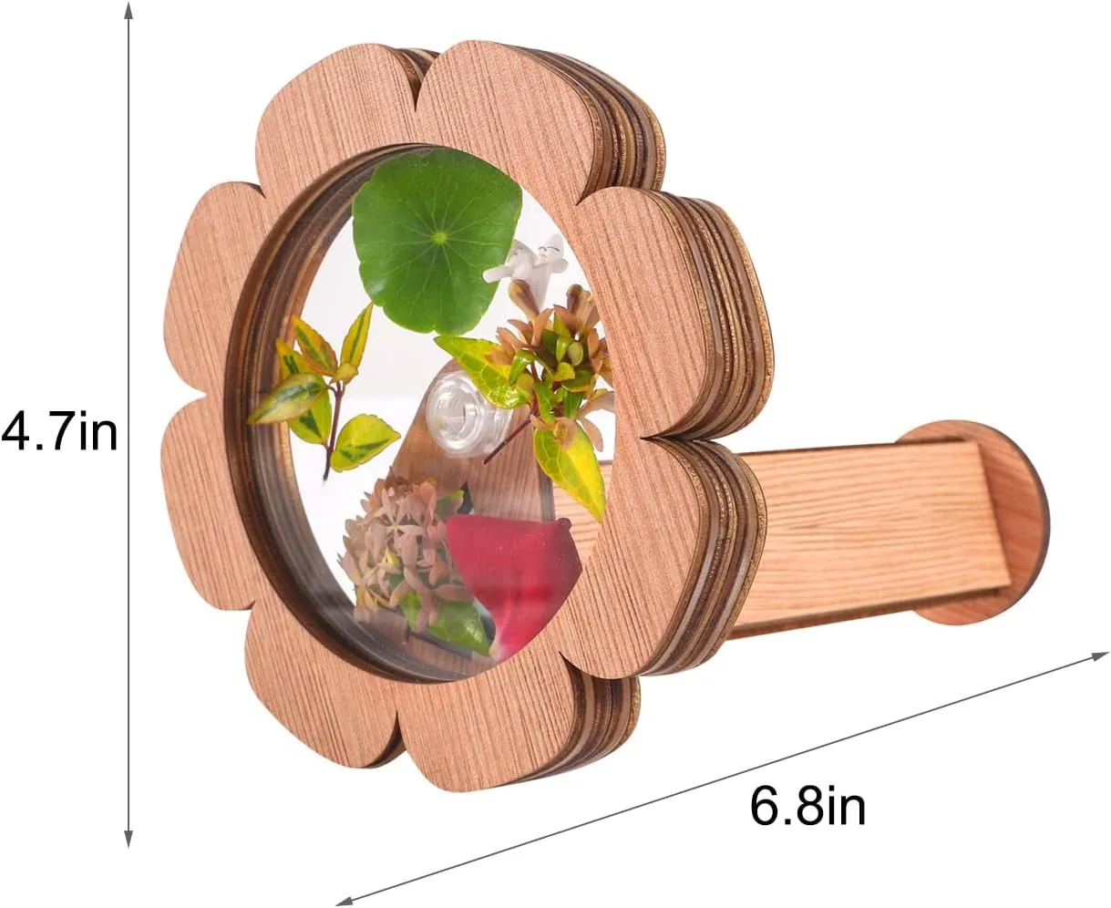 Natural DIY Kaleidoscope Kit, New Wooden Magic Rotating Kaleidoscope Making Set for Nature Lovers, Best Gift, Outdoor Classic Handmade Education Toys for Kids (1 Pcs Flower)
