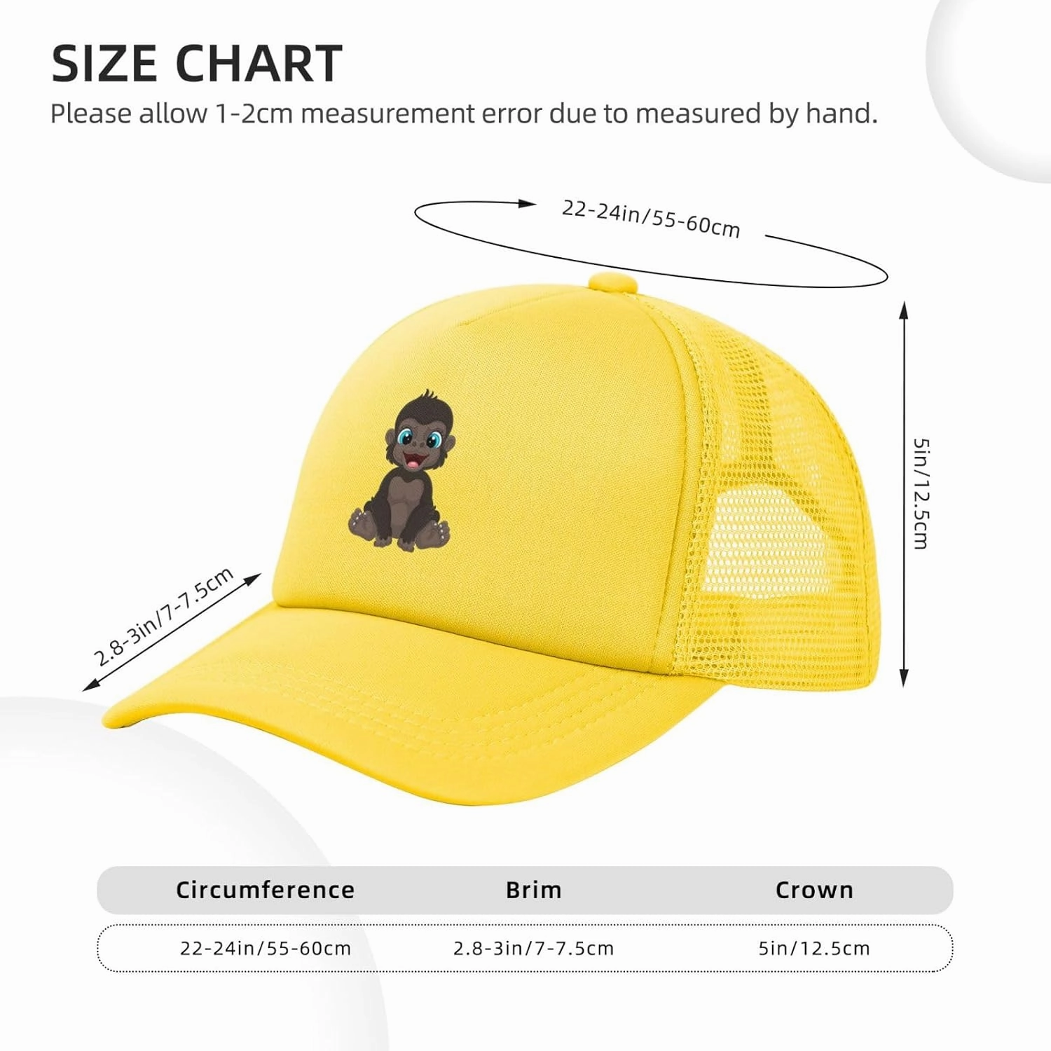 Naughty Little Monkey Baseball Cap for Men Women Adjustable Mesh Trucker Hat Golf Ball Caps