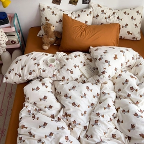 Nayoroom Dachshund Duvet Cover Queen Size Brown Striped Dog Printed Anime Bedding Set 3 Pcs Kids Girls Soft Microfiber Cute Comforter Cover with Zipper Closure