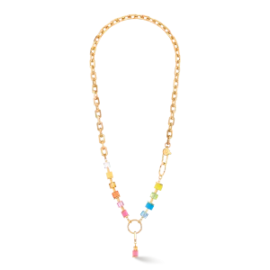 Necklace Cube Fusion Charm gold-rainbow
