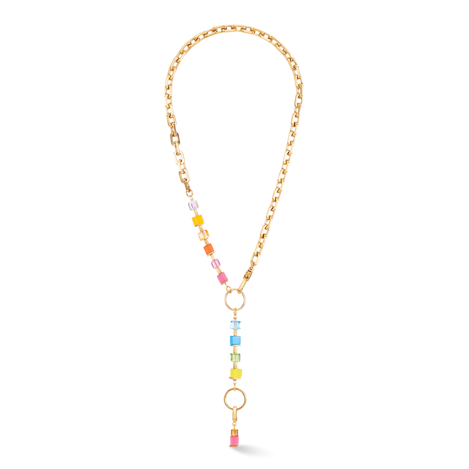 Necklace Cube Fusion Charm gold-rainbow