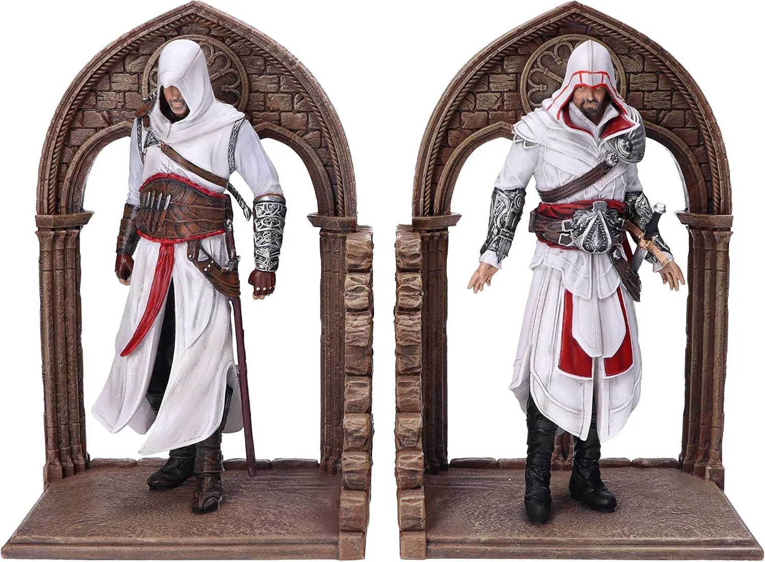 Nemesis Now Assassins Creed Altair and Ezio Bookends, Hand-Painted Resin, Officially Licensed Library and Gaming Decor, 24cm