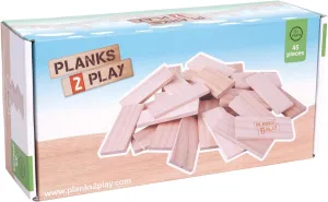 New Classic Toys P2EDP45 Wooden, 45 Pieces-Large Planks-Natural