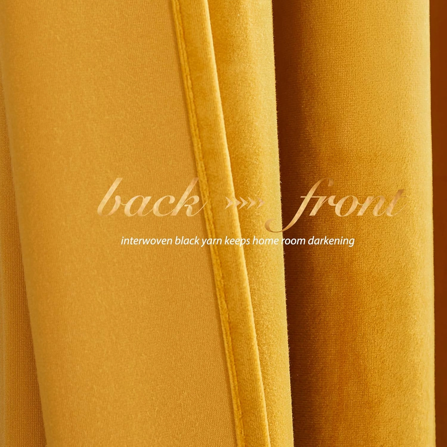 NICETOWN Halloween Warm Gold Velvet Curtains, Room Darkening Drapes for Drawing Room/Dining Room/Holiday Fete, Classic Privacy Protect Panels for Summer, Autumn & Winter (1 Pair, 95 inch)
