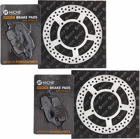 NICHE Front Brake Rotor Pad Kit Semi Metallic For Kawasaki Vulcan 1700 1600 Classic 43082-1237 43082-0050 41080-0095-CM