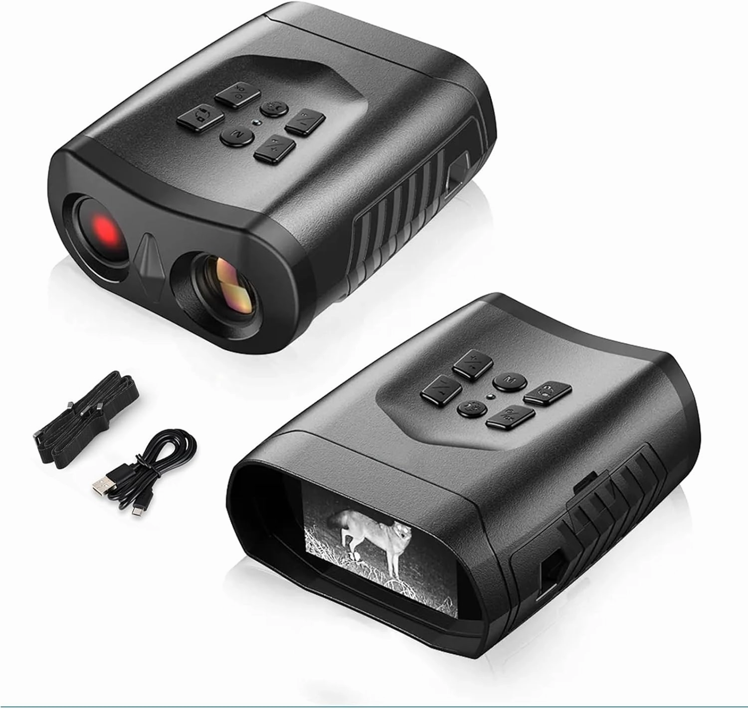 Night Vision Goggles for Adults, 4K Infrared Night Vision Binoculars with 3'' Large Screen, 5X Digital Zoom, Rechargeable Night Vision for Surveillance Tactical Gear