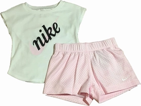 Nike Kids Baby Girl's Script Futura Tee & Shorts Set