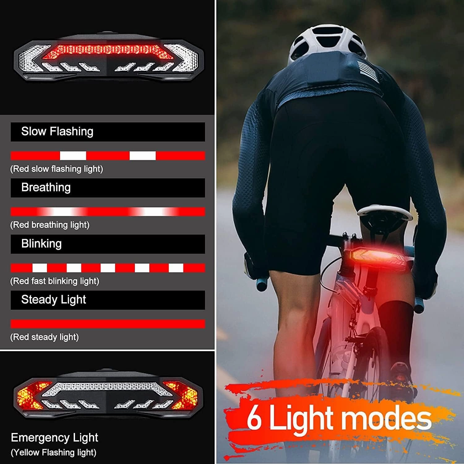 NineLeaf Smart Bike Tail Light with Turn Signals, Anti-Theft Bike Alarm with Electric Bell Automatic Brake Light,Remote Control Rear Light USB Rechargeable Safety Warning Cycling Light IP65 Waterproof