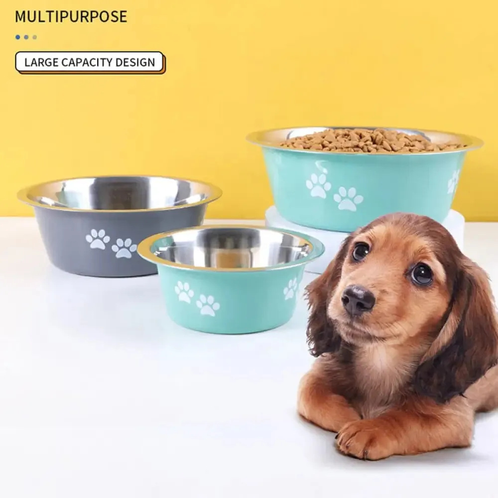 Non-slip Durable Rubber Bottom Food Water Pet Bowl for Small Medium Large Dogs
