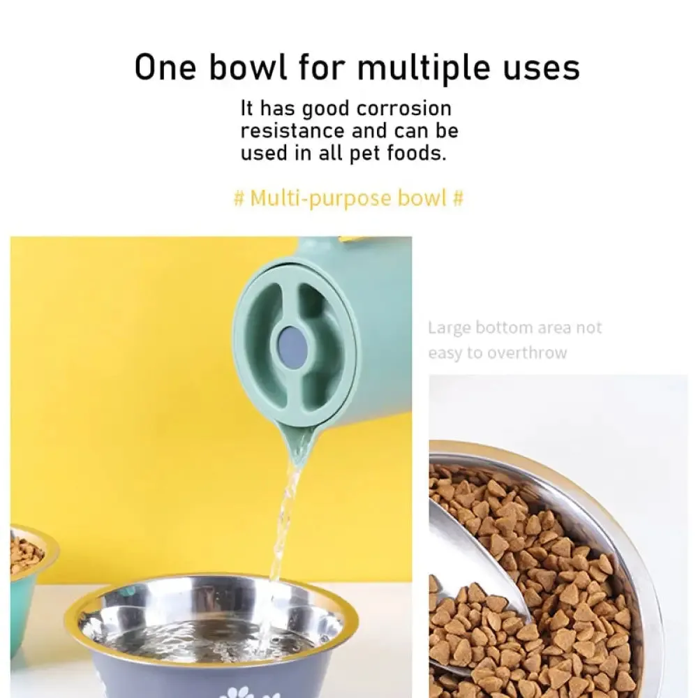 Non-slip Durable Rubber Bottom Food Water Pet Bowl for Small Medium Large Dogs