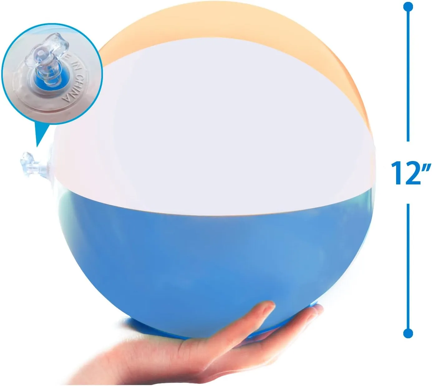 Novelty Place Inflatable Beach Balls - 12 Pack, 12" White Panels Alternate with Macaron Colors, Leak-Proof PVC - Summer Beach Pool Party Supplies, Fun Floating Toys for Teenagers, Adults