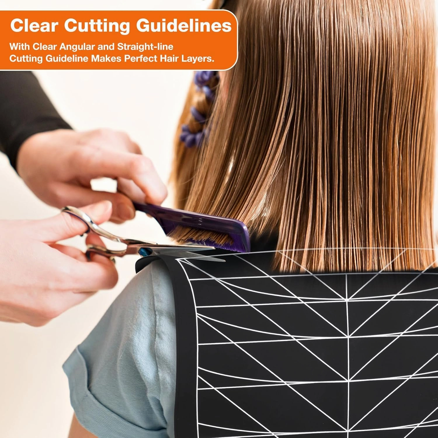 Noverlife Large Silicone Hair Cutting Guide Collar with Haircut Guidelines, Weighted Neck Wrap Haircutting Pad for Salon