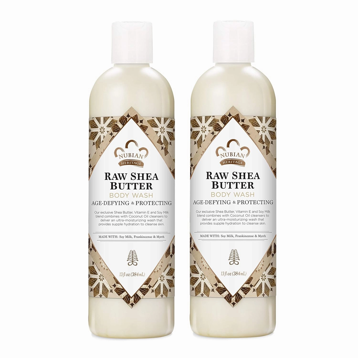 Nubian Heritage Body Wash for Dry Skin Raw Shea Butter Paraben Free Body Wash, 13 Fl Oz (Pack of 2)