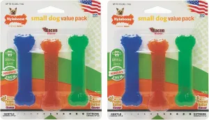 Nylabone Flexi Chew 2 Peanut Butter, 1 Bacon Petite 3pk