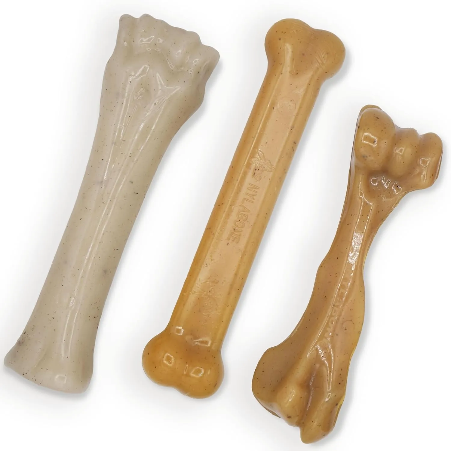 Nylabone Gourmet Style Strong Chew Toy Bundle, Toys for Dogs, Baby Back Ribs & Aged Cheddar Flavor, Large - Up to 50 lbs, 3 Pack