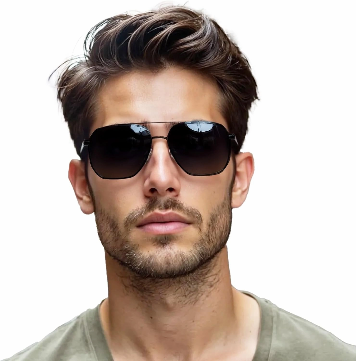 OCCI CHIARI Oversized Polarized Sunglasses for Men Classic Aviator Metal Frame Fishing Driving Sun Glasses UV Protection