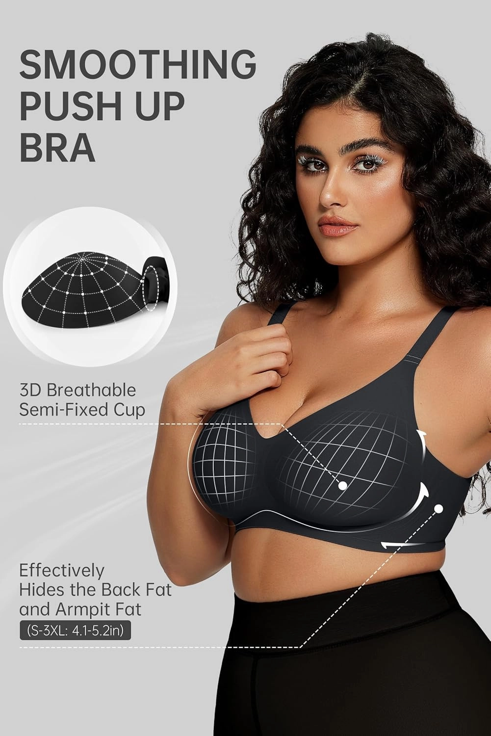 OEAK Women Comfortable Push Up Bras Wireless Seamless Full Coverage Bralette Buttery Soft Everyday Tshirt Bra Convertible Bra