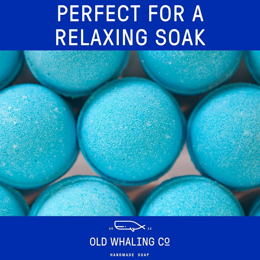 Old Whaling Co Magnolia Bath Bomb – Set of 4 – Handmade Bath Soak with Epsom Salts – Cleansing, Soothing and Moisturizing Fizz – Magnolia Blossom and Sweet Peony Scent, 8 oz