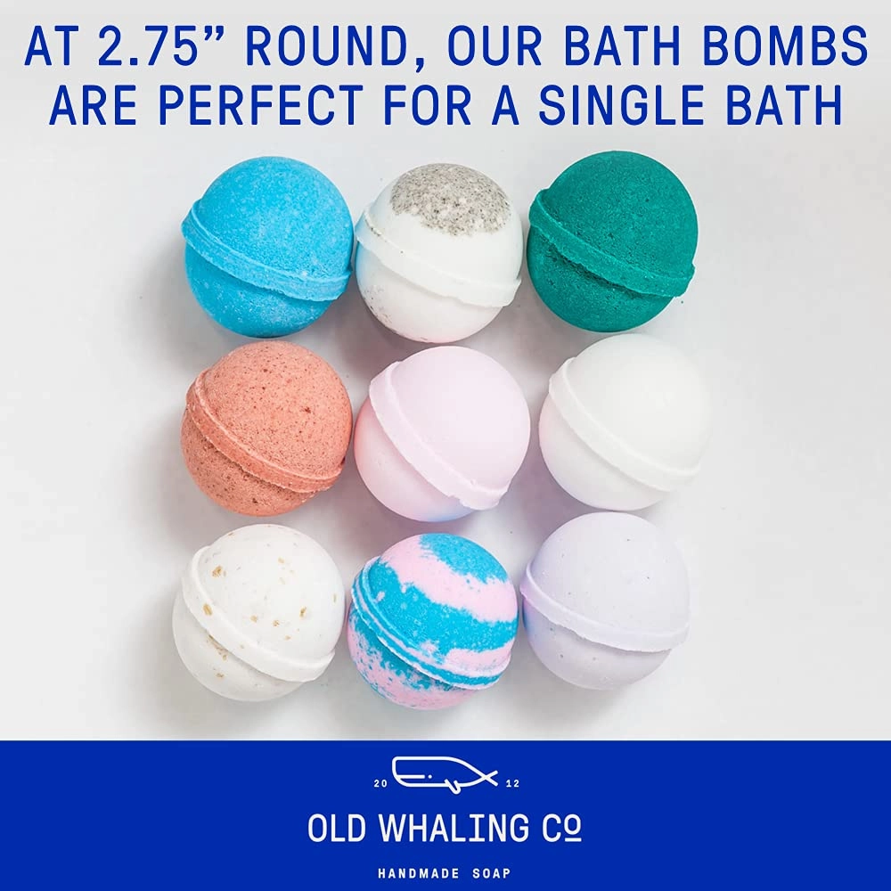 Old Whaling Co Magnolia Bath Bomb – Set of 4 – Handmade Bath Soak with Epsom Salts – Cleansing, Soothing and Moisturizing Fizz – Magnolia Blossom and Sweet Peony Scent, 8 oz