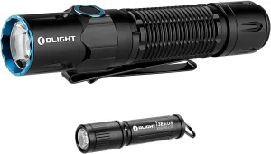 OLIGHT Warrior 3S 2300 Lumens Rechargeable Tactical Flashlight Bundle with i3E EOS PMMA TIR Lens AAA EDC Flashlight Keychain