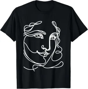 One Line Art Drawing Da Vinci'S Mona Lisa T-Shirt