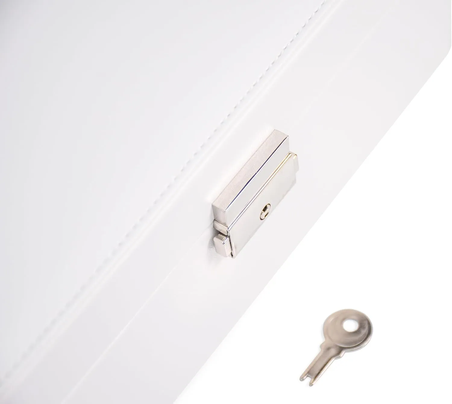 One Modern May Jewelry Box with Lock and Key for Teen Girls College Students and Women with Lift Out Tray and Silver Lock - 9 x 7.5 x 3.4 inches