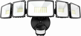 Onforu 5 Heads 55W LED Security Lights Motion Sensor Outdoor, 360° Wide Angle Wide Illumination, 5000LM Flood Light, 6500K, IP65 Waterproof, Hardwired Wall Light for Garage, Yard, Porch, Entryway