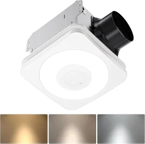 OREiN OL003 Bathroom Exhaust Fan with Light, 40W Humidity Sensor, 160 CFM 1.0 Sones Bathroom Vent Fan with Light, 1500lm 3000K/4000K/5000K Selectable & Nightlight, Ceiling Opening Size 11.81" x 11.02"