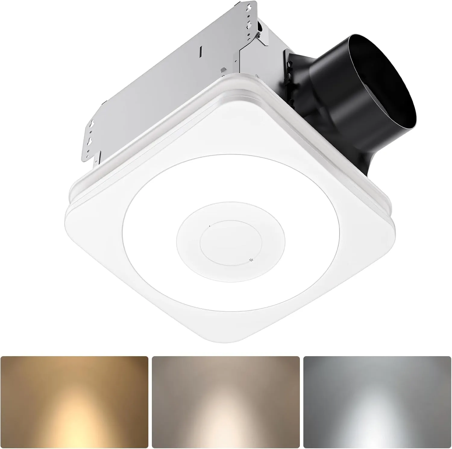OREiN OL003 Bathroom Exhaust Fan with Light, 40W Humidity Sensor, 160 CFM 1.0 Sones Bathroom Vent Fan with Light, 1500lm 3000K/4000K/5000K Selectable & Nightlight, Ceiling Opening Size 11.81" x 11.02"