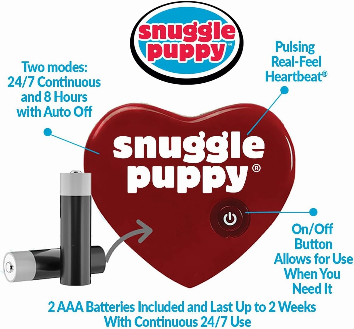 Original Snuggle Puppy Toys - Heartbeat Puppy for Dogs - Pet Anxiety Relief and Calming Aid - Comfort Dog Toys for Behavioral Training in Biscuit