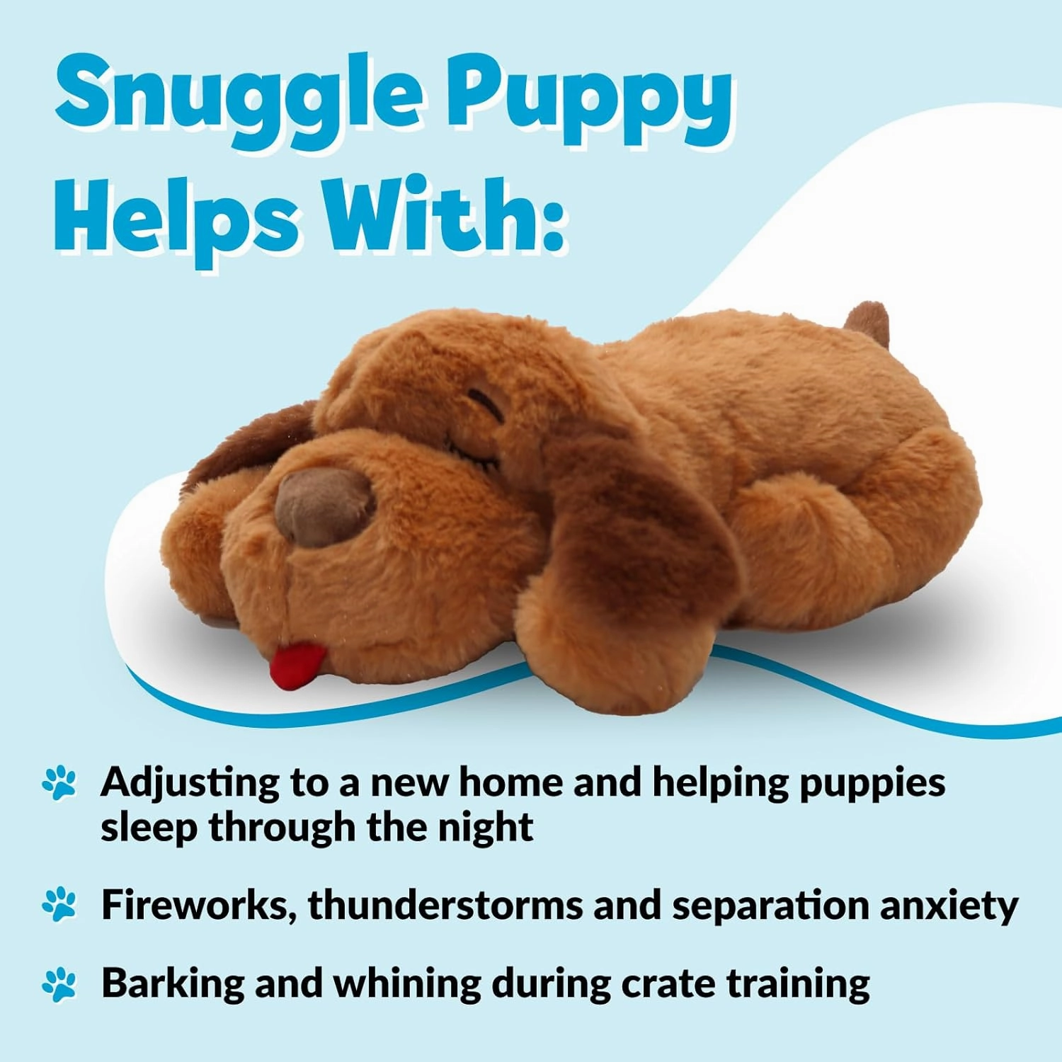 Original Snuggle Puppy Toys - Heartbeat Puppy for Dogs - Pet Anxiety Relief and Calming Aid - Comfort Dog Toys for Behavioral Training in Biscuit