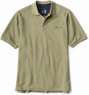 Orvis Signature Polo for Regular and Tall - Men's Classic Fit, Short Sleeve, Soft Cotton, Breathable with Multiple Colors Available, Olivine - Medium