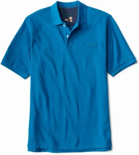 Orvis Signature Polo for Regular and Tall - Men's Classic Fit, Short Sleeve, Soft Cotton, Breathable with Multiple Colors Available, Pacific Blue - X-Large