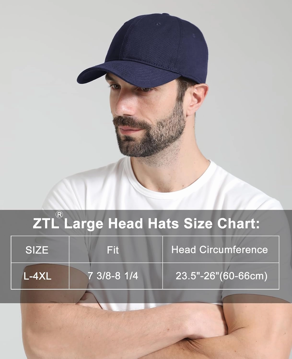 Oversize XL XXL Baseball Cap for Men Big Heads, Large Cotton Baseball Hat, Unstructured Plain Dad Cap Adjustable 23.5"-26"