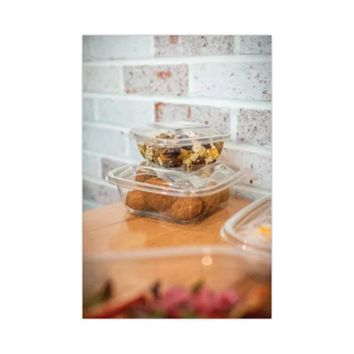 Pactiv Evergreen EarthChoice Square Recycled Bowl, 16 oz, 5 x 5 x 1.75, Clear, Plastic, 504/Carton