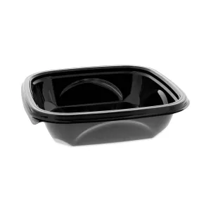 Pactiv Evergreen EarthChoice Square Recycled Bowl, 24 oz, 7 x 7 x 1.52, Black, Plastic, 300/Carton