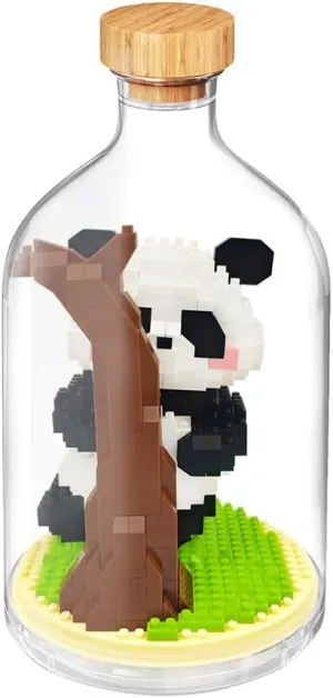 Panda Mini Building Blocks Animals Sets, 569PCS Micro Panda Building Set with Dust Cover for Office Home Decor, Creative Birthday Gifts for Adults Ages 14 