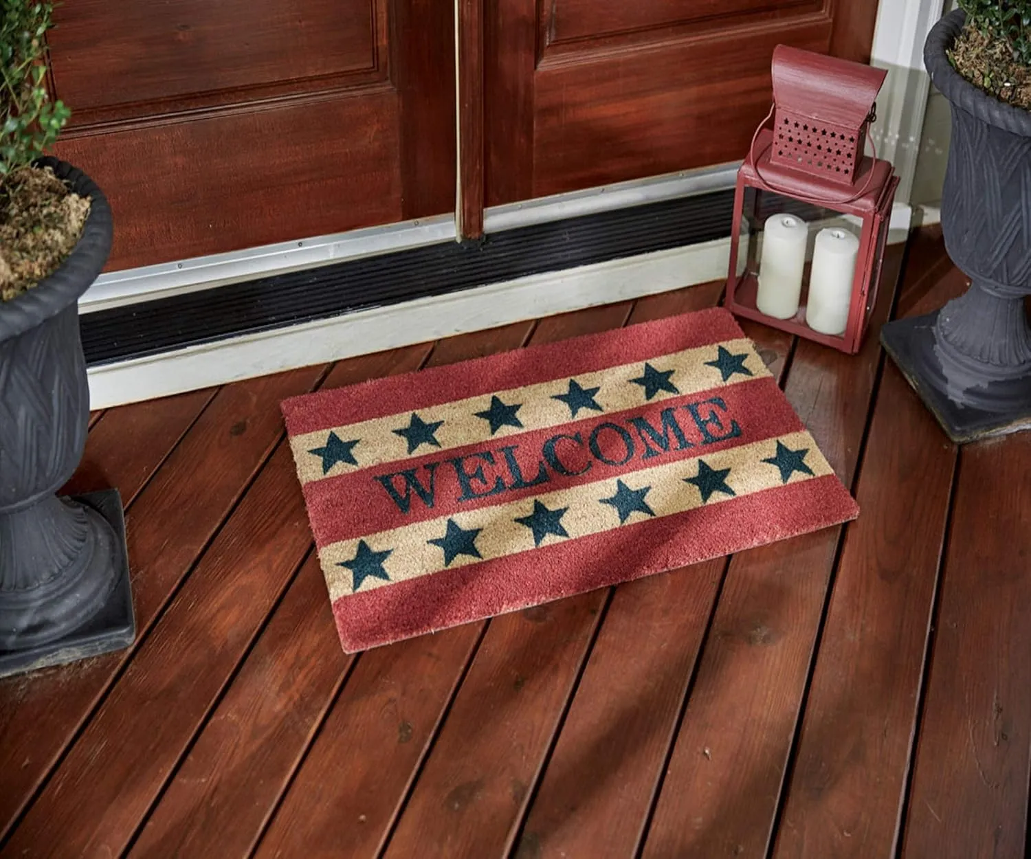 Park Designs Red Welcome Americana Doormat - 1'6" X 2'6"