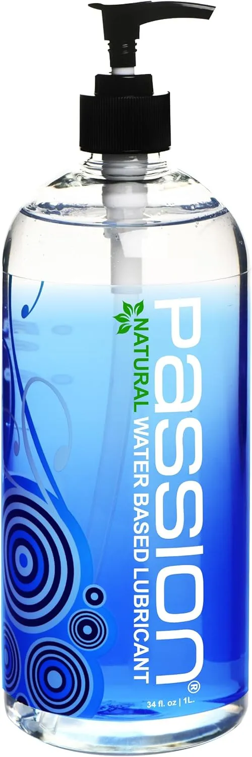 Passion Natural Water-Based Personal Lubricant, 34 Fl Oz - Premium, Non-Sticky, Easy-to-Clean Formula for Smooth, Comfortable Use