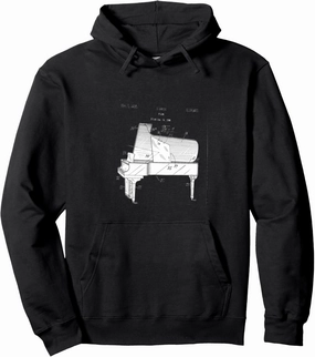 Patented Piano, Jazz Band Art, Music Shirt for musicians Pullover Hoodie