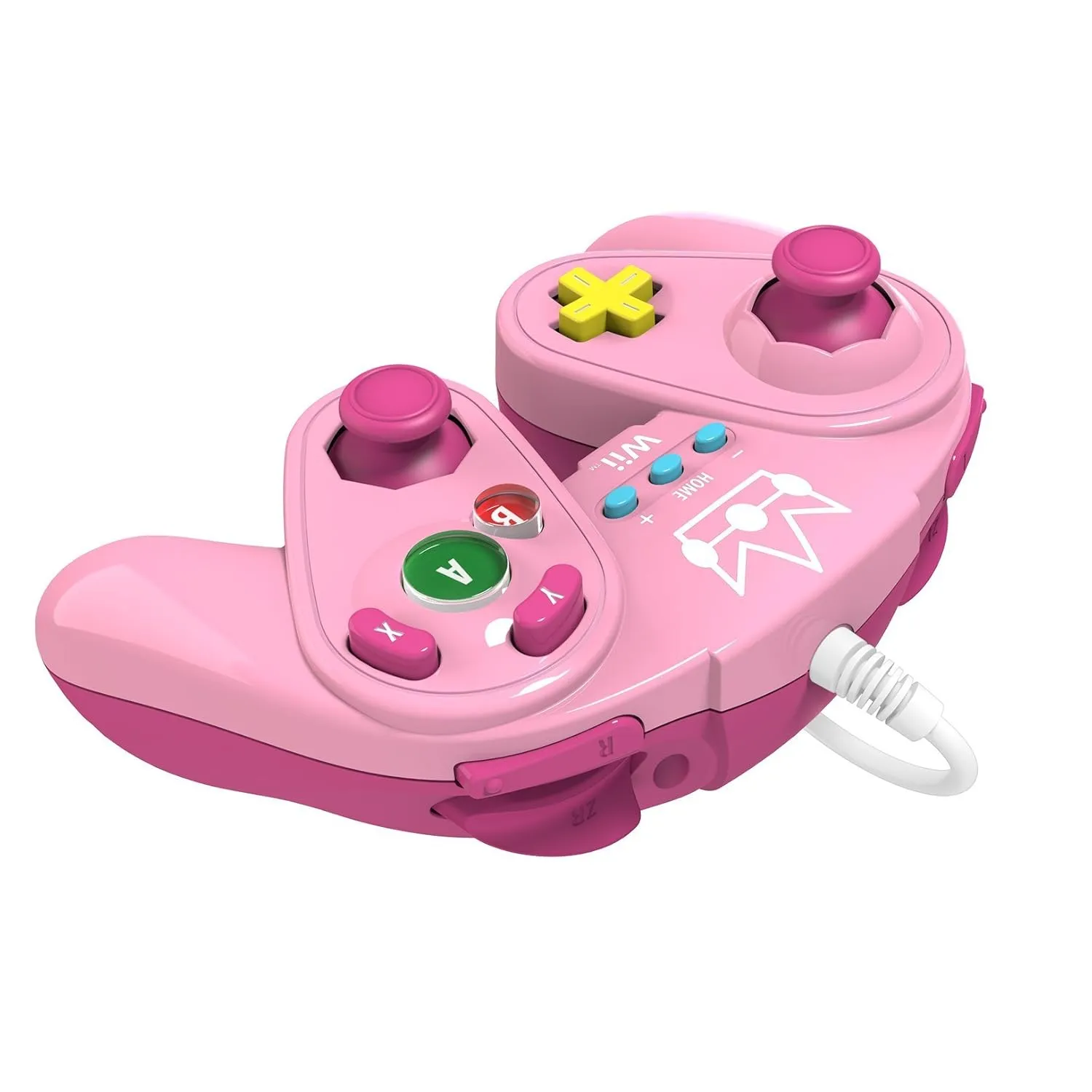 PDP Wired Fight Pad for Wii U - Peach (Renewed)