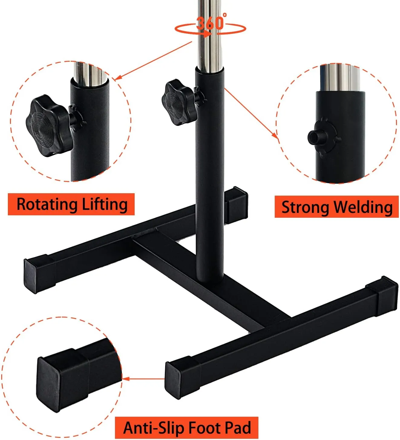 Pedicure Manicure Footrest Adjustable Height Stand Beauty SPA Salon Nail Care Black